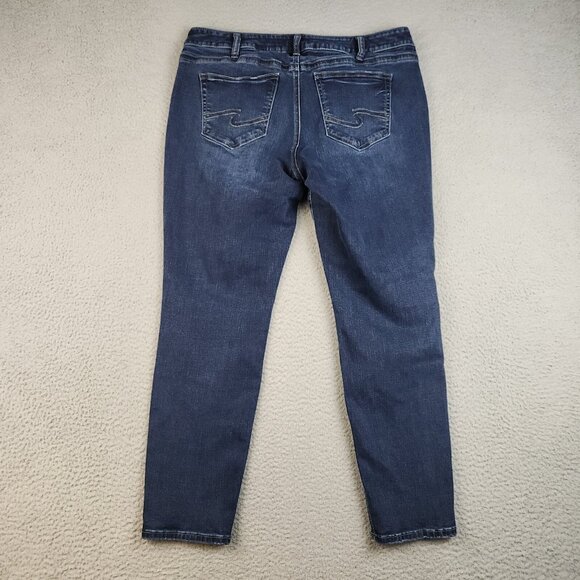 Silver Jeans Womens 36x29 Suki Skinny Leg Ankle Stretch Curvy Dark Wash Denim - Picture 2 of 14